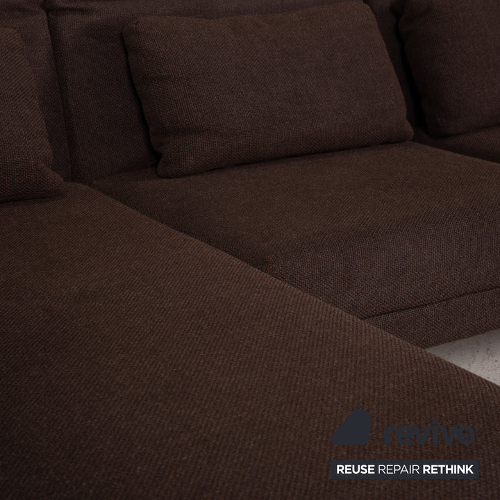 Brühl & Sippold Moule Stoff Sofa Braun Ecksofa inkl Hocker Funktion Relaxfunktion Couch