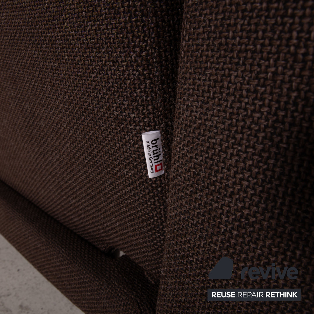 Brühl & Sippold Moule Stoff Sofa Braun Ecksofa inkl Hocker Funktion Relaxfunktion Couch