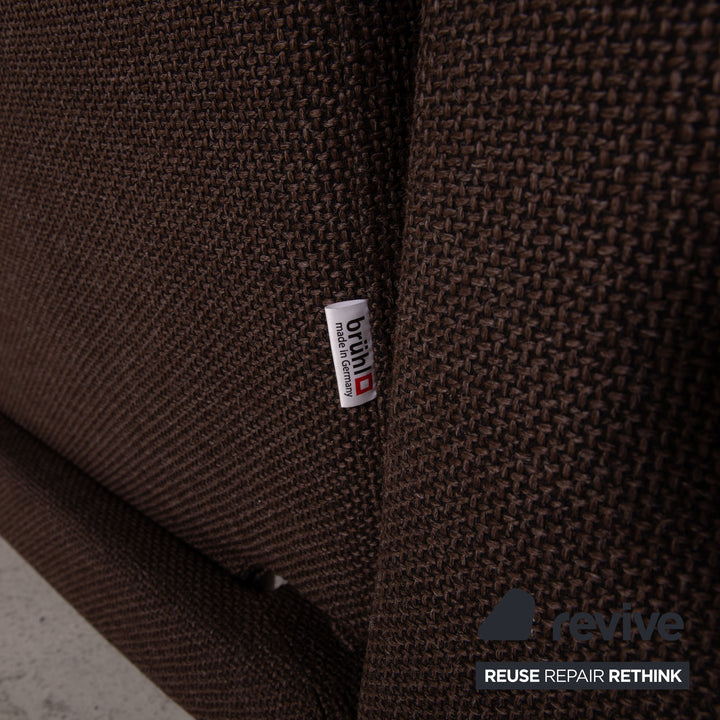 Brühl & Sippold Moule Stoff Sofa Braun Ecksofa inkl Hocker Funktion Relaxfunktion Couch