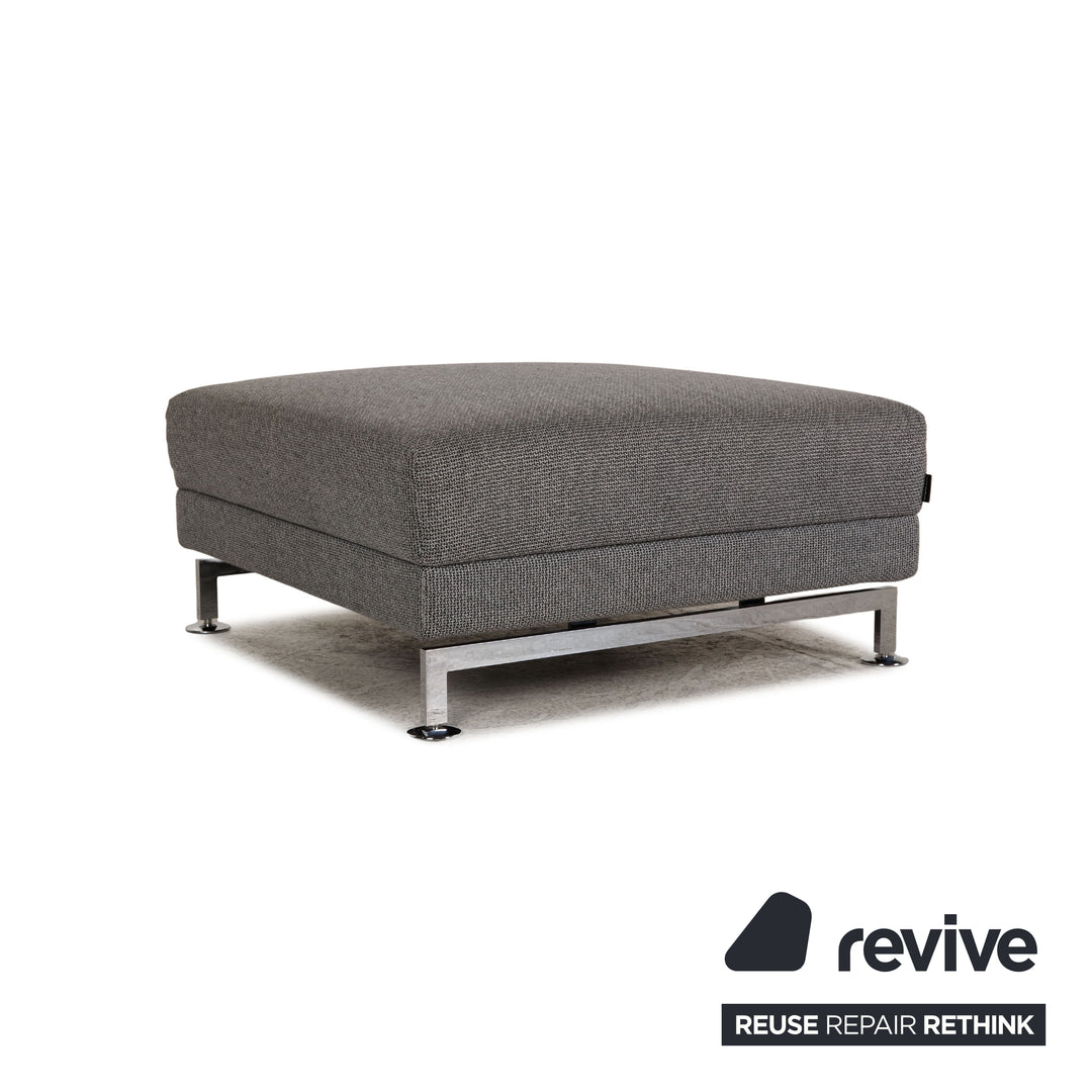 Brühl & Sippold Moule Stoff Sofa Garnitur Grau Ecksofa Hocker