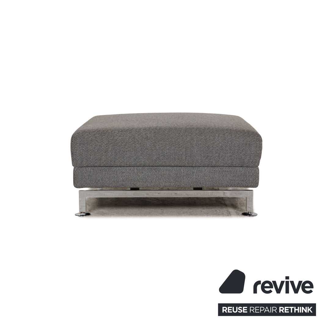 Brühl & Sippold Moule Stoff Sofa Garnitur Grau Ecksofa Hocker