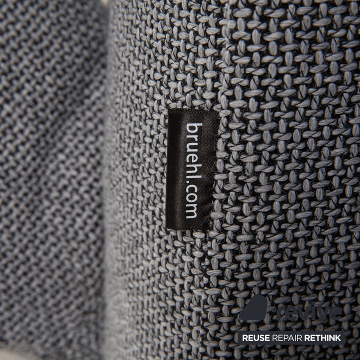 Brühl & Sippold Moule Stoff Sofa Garnitur Grau Ecksofa Hocker