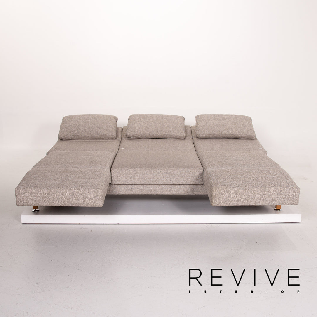 Brühl & Sippold Moule Stoff Sofa Grau Dreisitzer Schlafsofa Schlaffunktion Funktion Couch #13968