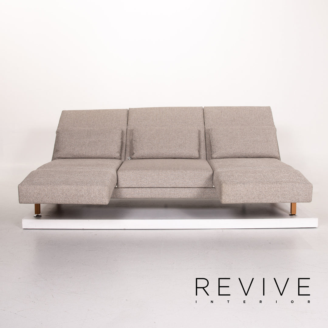 Brühl & Sippold Moule Stoff Sofa Grau Dreisitzer Schlafsofa Schlaffunktion Funktion Couch #13968