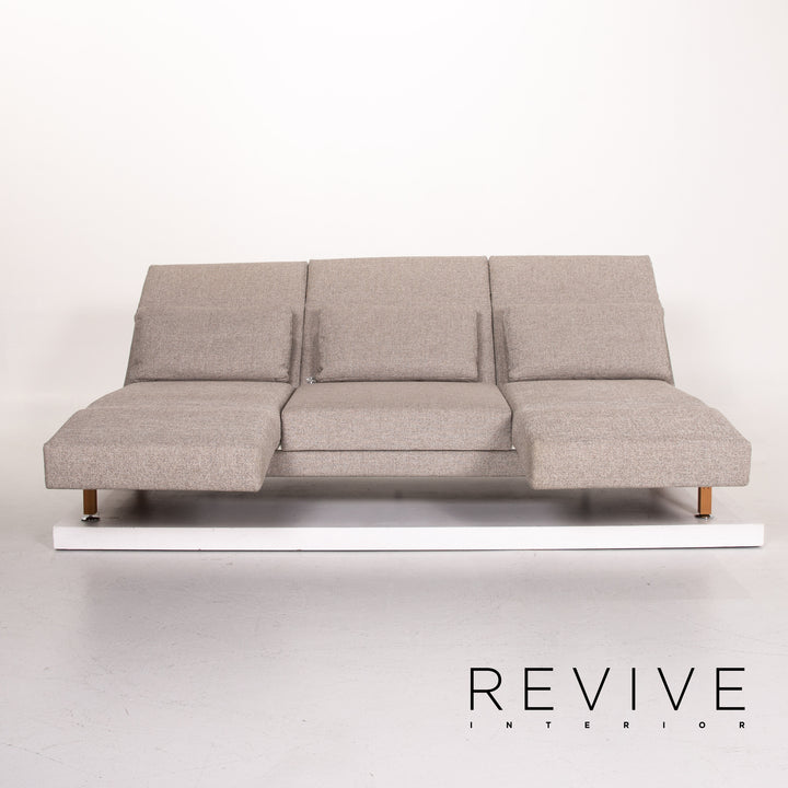 Brühl & Sippold Moule Stoff Sofa Grau Dreisitzer Schlafsofa Schlaffunktion Funktion Couch #13968
