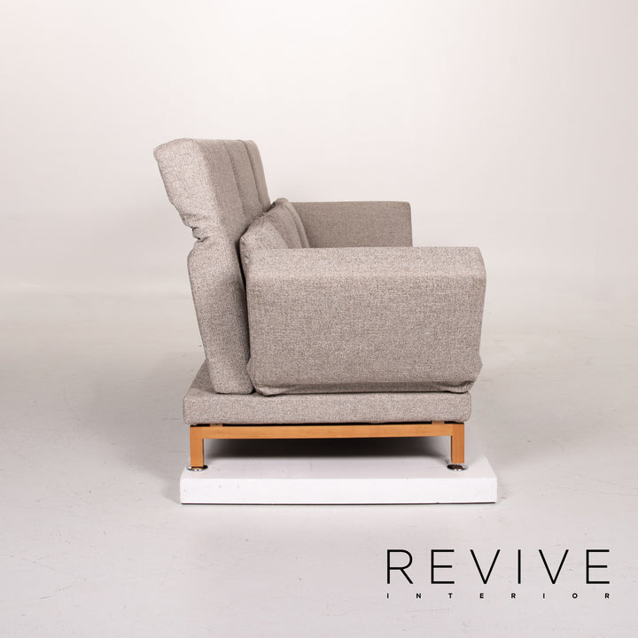 Brühl & Sippold Moule Stoff Sofa Grau Dreisitzer Schlafsofa Schlaffunktion Funktion Couch #13968