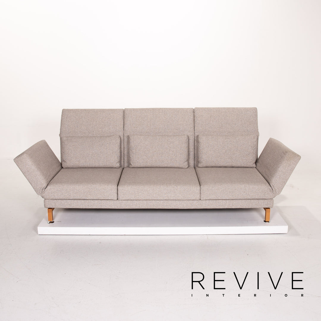 Brühl & Sippold Moule Stoff Sofa Grau Dreisitzer Schlafsofa Schlaffunktion Funktion Couch #13968