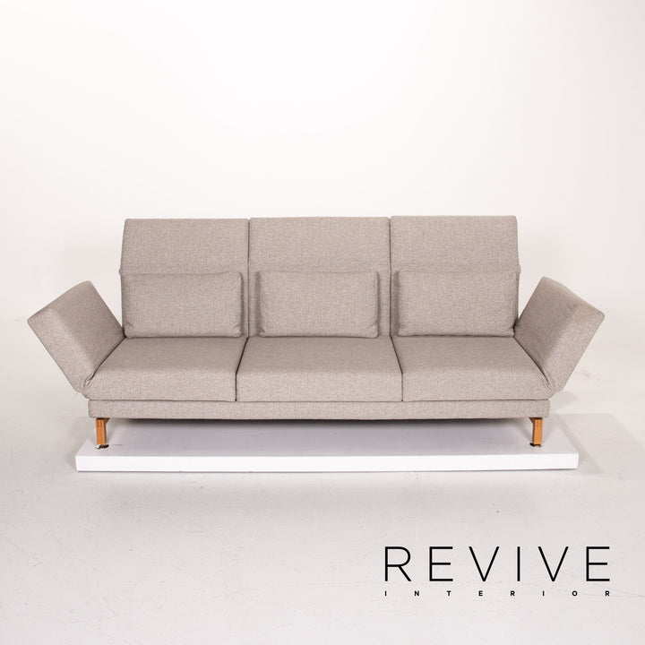 Brühl & Sippold Moule Stoff Sofa Grau Dreisitzer Schlafsofa Schlaffunktion Funktion Couch #13968