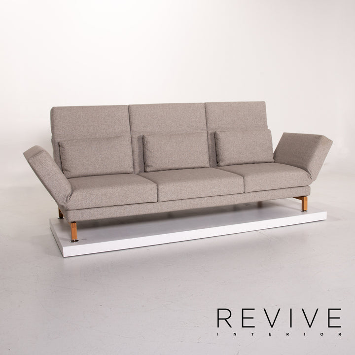 Brühl & Sippold Moule Stoff Sofa Grau Dreisitzer Schlafsofa Schlaffunktion Funktion Couch #13968