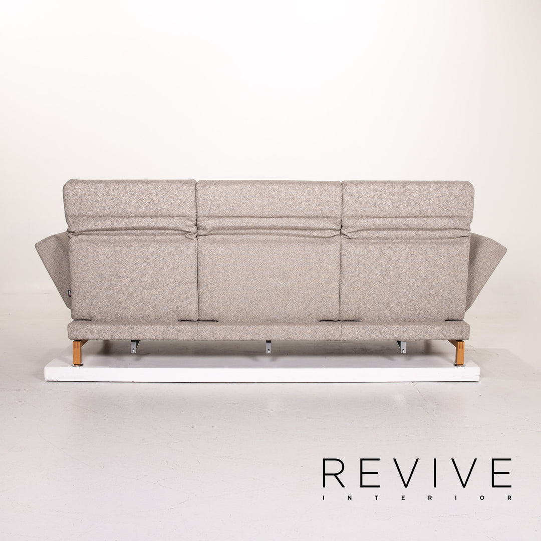 Brühl & Sippold Moule Stoff Sofa Grau Dreisitzer Schlafsofa Schlaffunktion Funktion Couch #13968