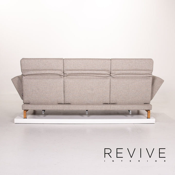 Brühl & Sippold Moule Stoff Sofa Grau Dreisitzer Schlafsofa Schlaffunktion Funktion Couch #13968