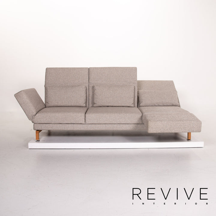 Brühl & Sippold Moule Stoff Sofa Grau Dreisitzer Schlafsofa Schlaffunktion Funktion Couch #13968