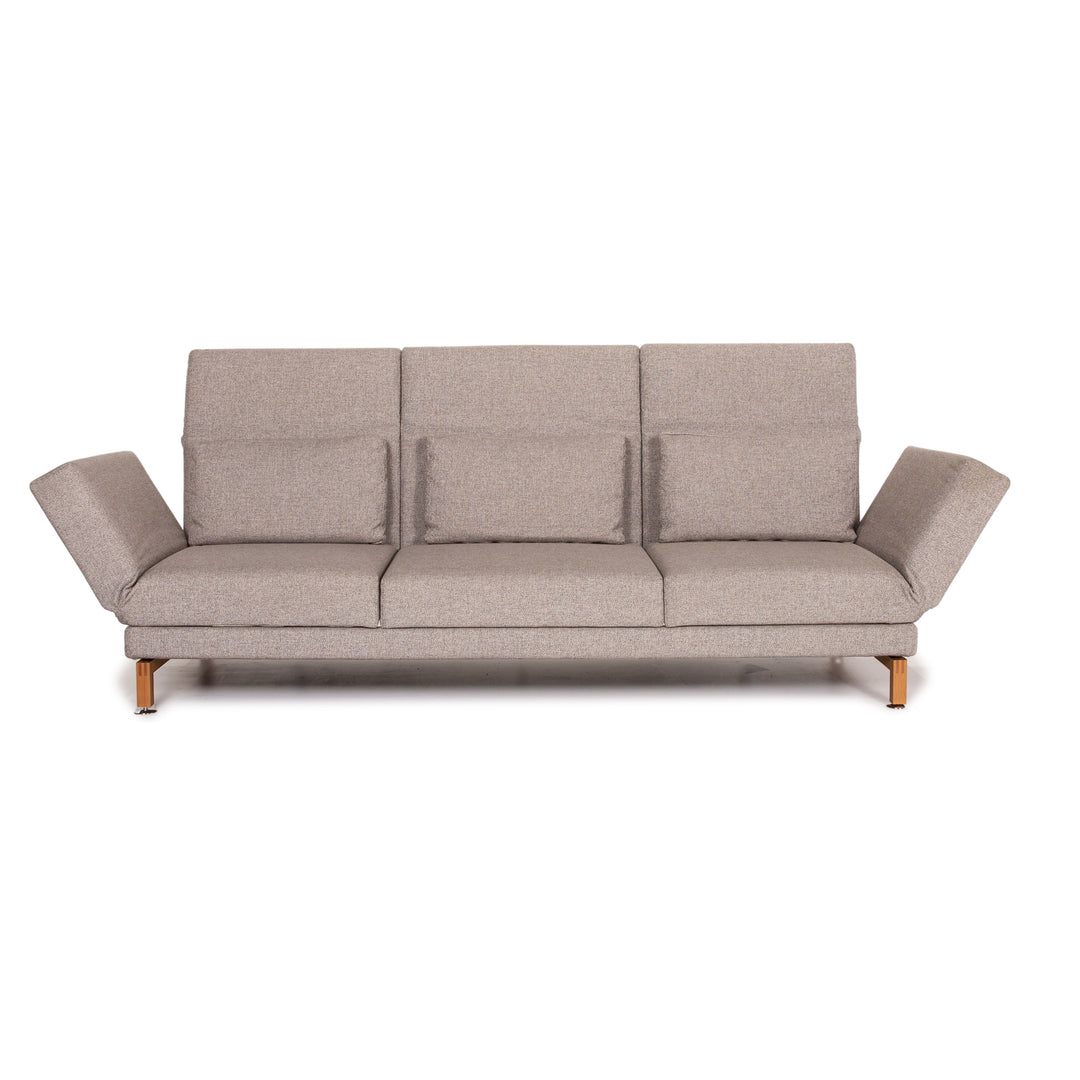 Brühl & Sippold Moule Stoff Sofa Grau Dreisitzer Schlafsofa Schlaffunktion Funktion Couch #13968