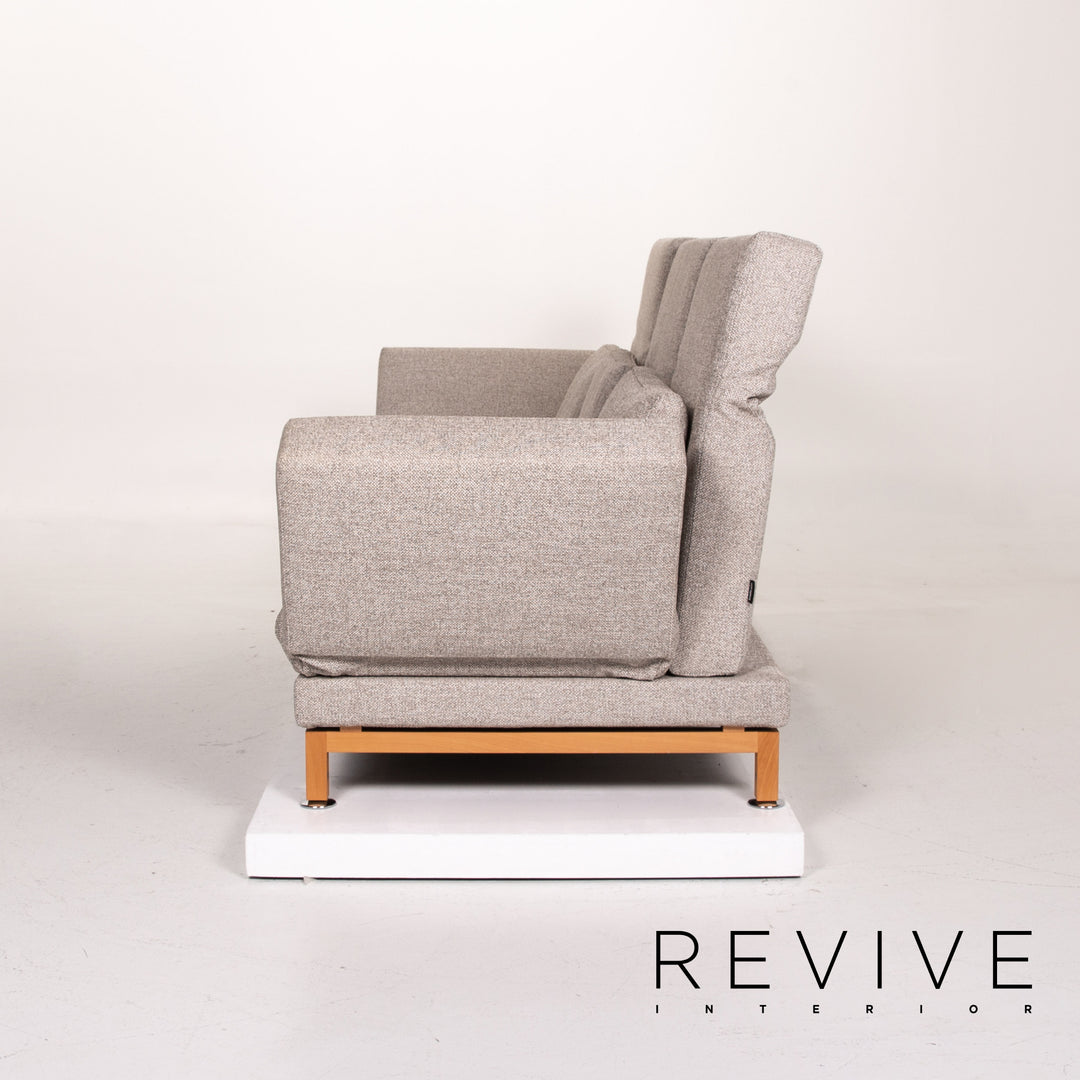 Brühl & Sippold Moule Stoff Sofa Grau Dreisitzer Schlafsofa Schlaffunktion Funktion Couch #13968