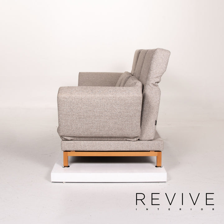 Brühl & Sippold Moule Stoff Sofa Grau Dreisitzer Schlafsofa Schlaffunktion Funktion Couch #13968