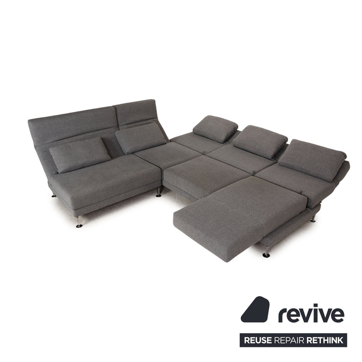 Brühl Moule Stoff Sofa Grau Ecksofa Couch Funktion Relaxfunktion