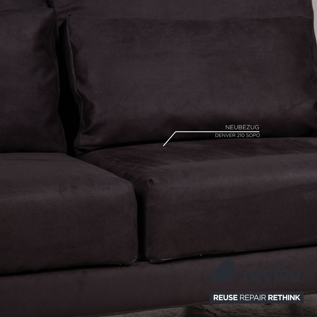 Brühl & Sippold Moule Stoff Sofa Grau Zweisitzer Couch Funktion Schlaffunktion