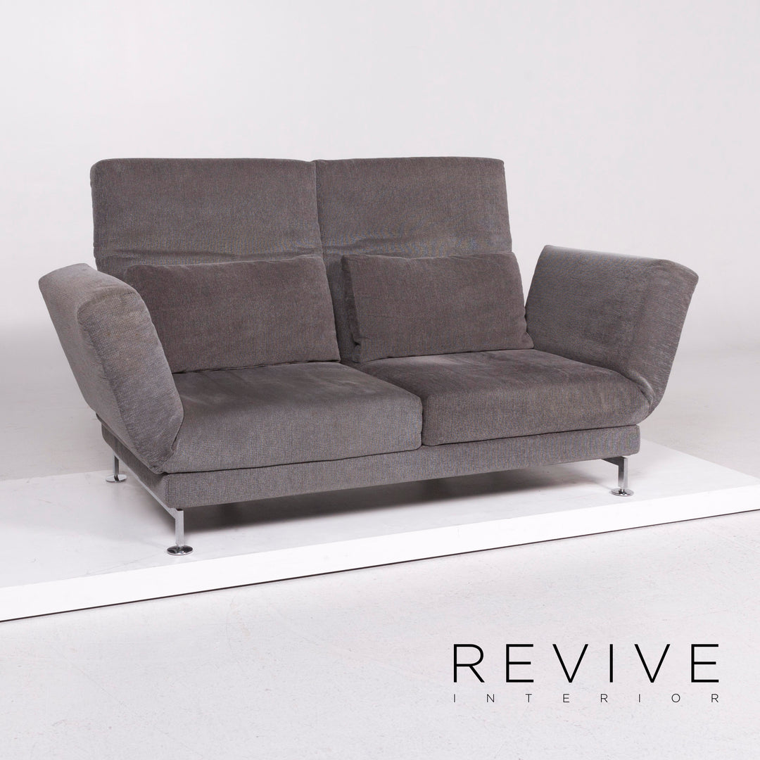 Brühl Moule Stoff Sofa Grau Zweisitzer inkl. Funktion #11428