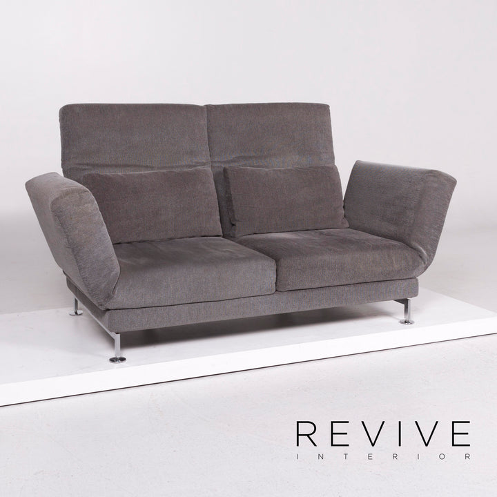 Brühl Moule Stoff Sofa Grau Zweisitzer inkl. Funktion #11428