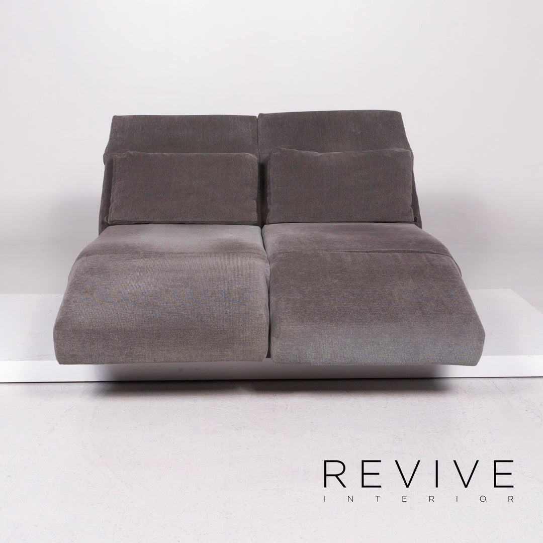 Brühl Moule Stoff Sofa Grau Zweisitzer inkl. Funktion #11428