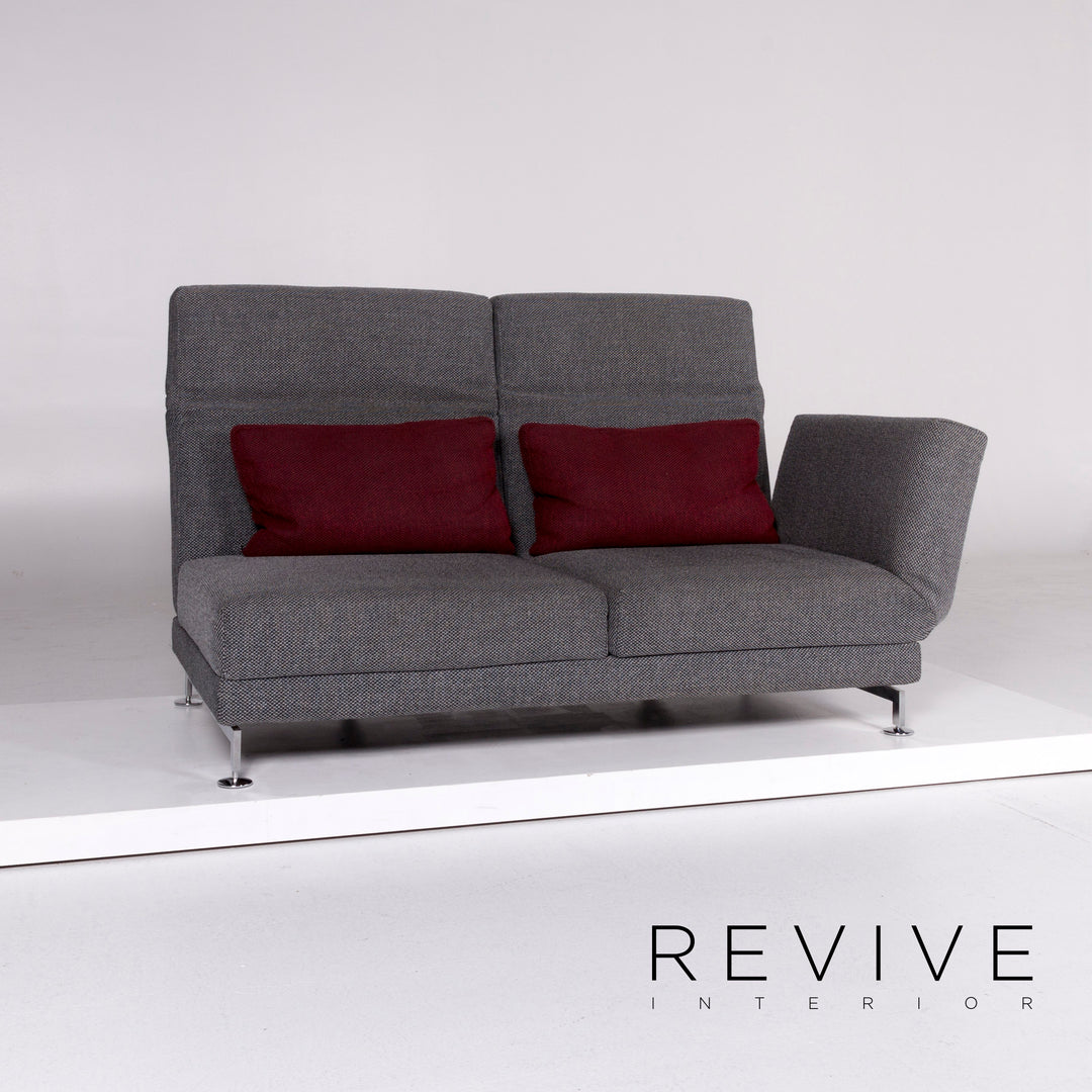 Brühl Moule Stoff Sofa Grau Zweisitzer Relaxfunktion Funktion Couch #10456