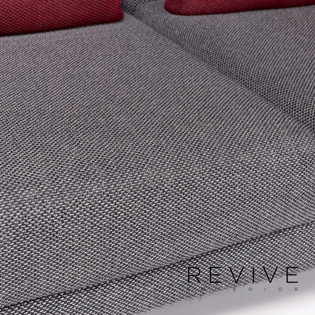 Brühl Moule Stoff Sofa Grau Zweisitzer Relaxfunktion Funktion Couch #10456