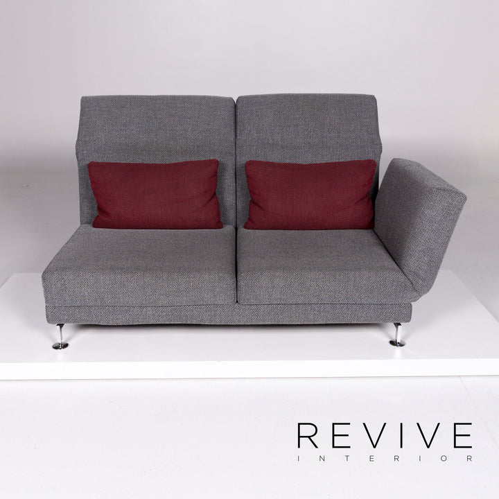 Brühl Moule Stoff Sofa Grau Zweisitzer Relaxfunktion Funktion Couch #10456