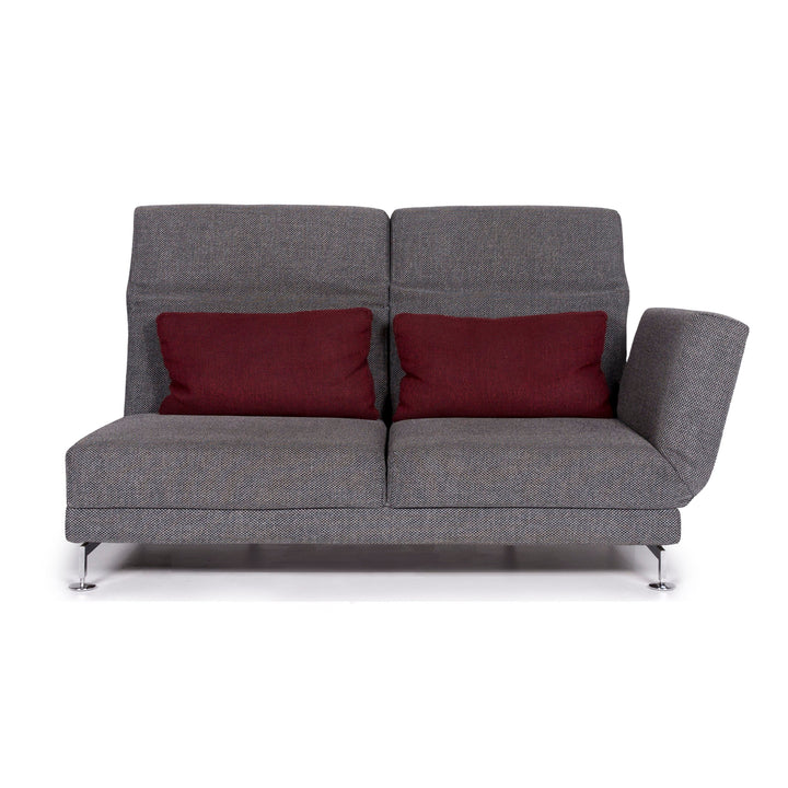 Brühl Moule Stoff Sofa Grau Zweisitzer Relaxfunktion Funktion Couch #10456
