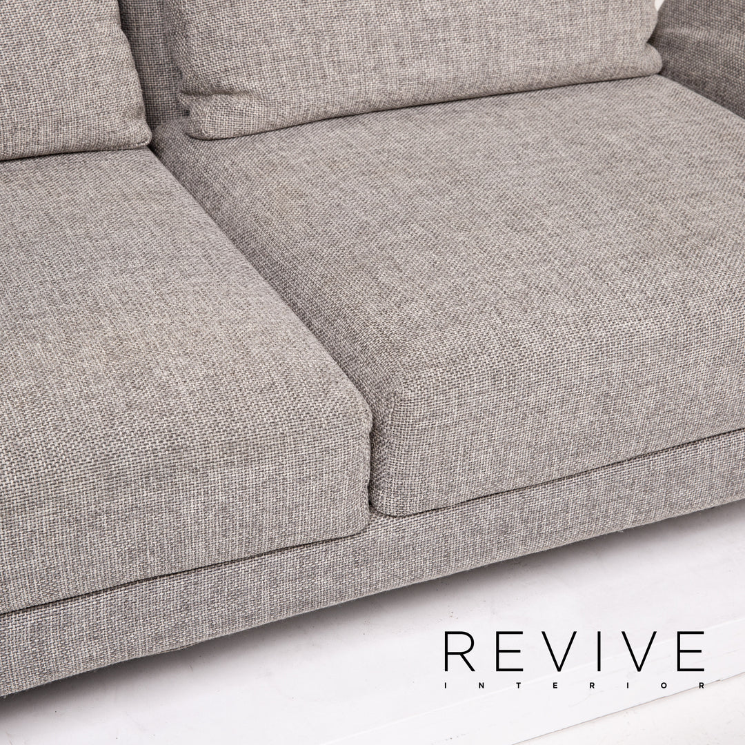 Brühl Moule Stoff Sofa Grau Zweisitzer Relaxfunktion Schlafsofa Schlaffunktion Funktion #14204