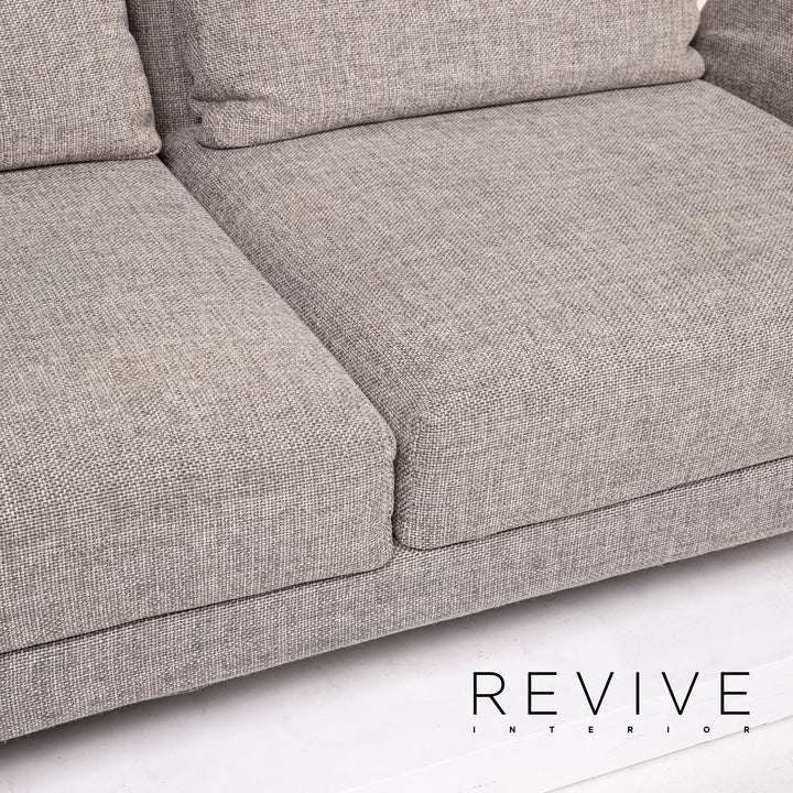 Brühl Moule Stoff Sofa Grau Zweisitzer Relaxfunktion Schlafsofa Schlaffunktion Funktion #14204