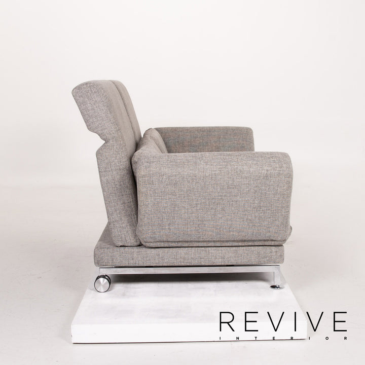 Brühl Moule Stoff Sofa Grau Zweisitzer Relaxfunktion Schlafsofa Schlaffunktion Funktion #14204