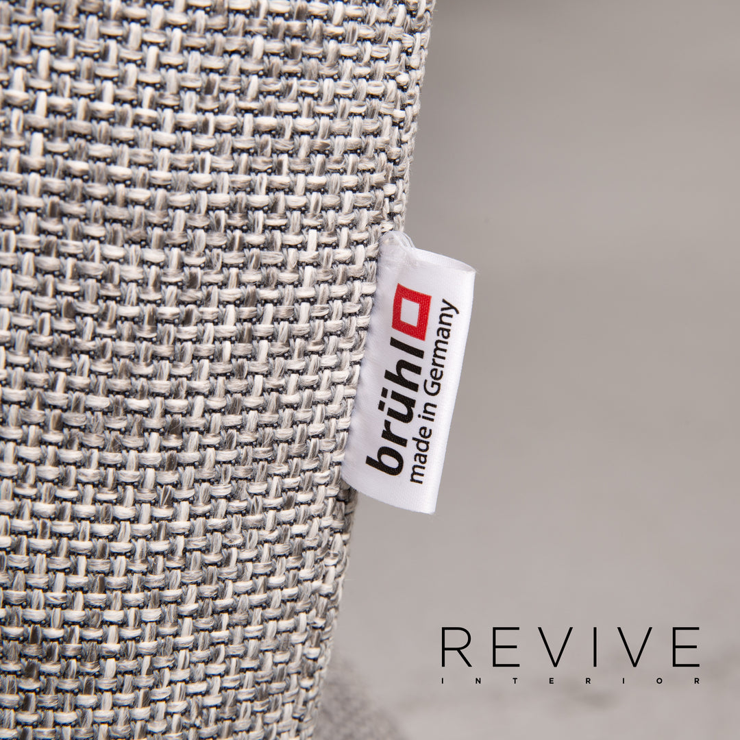 Brühl Moule Stoff Sofa Grau Zweisitzer Relaxfunktion Schlafsofa Schlaffunktion Funktion #14204