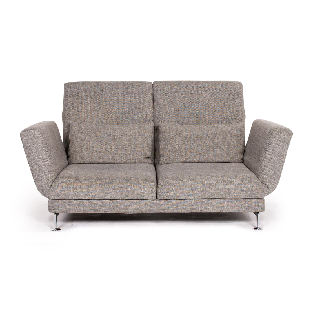 Brühl Moule Stoff Sofa Grau Zweisitzer Relaxfunktion Schlafsofa Schlaffunktion Funktion #14204
