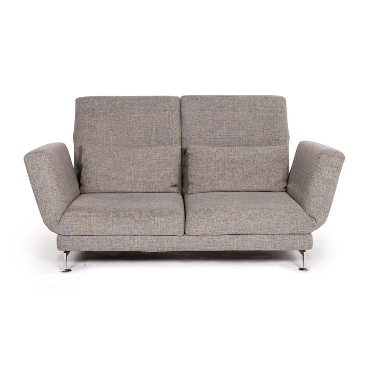 Brühl Moule Stoff Sofa Grau Zweisitzer Relaxfunktion Schlafsofa Schlaffunktion Funktion #14204