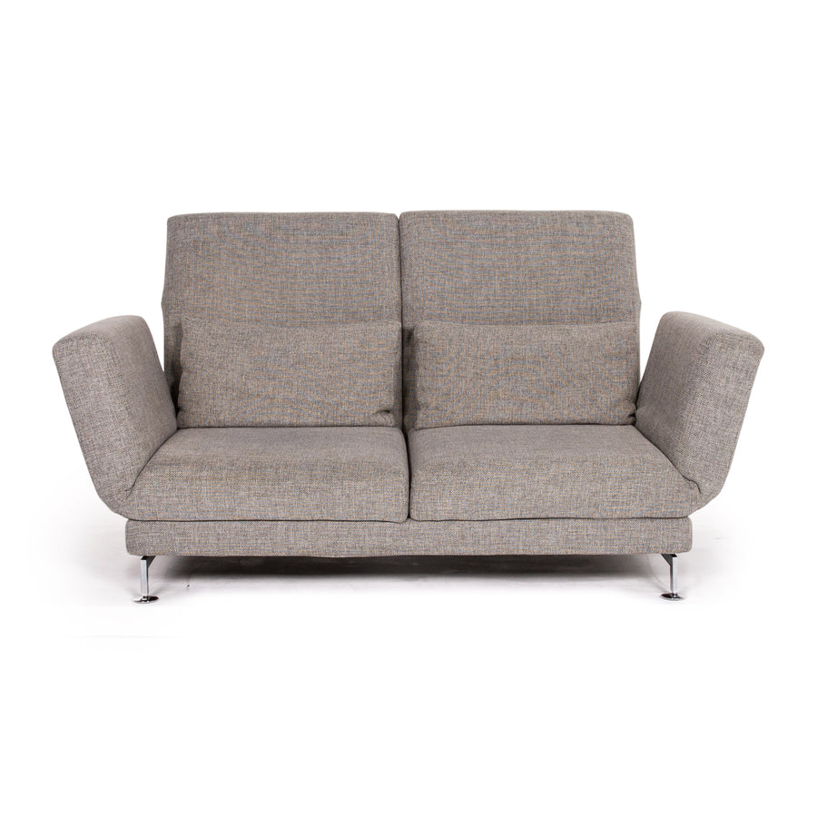 Brühl Moule Stoff Sofa Grau Zweisitzer Relaxfunktion Schlafsofa Schlaffunktion Funktion #14204