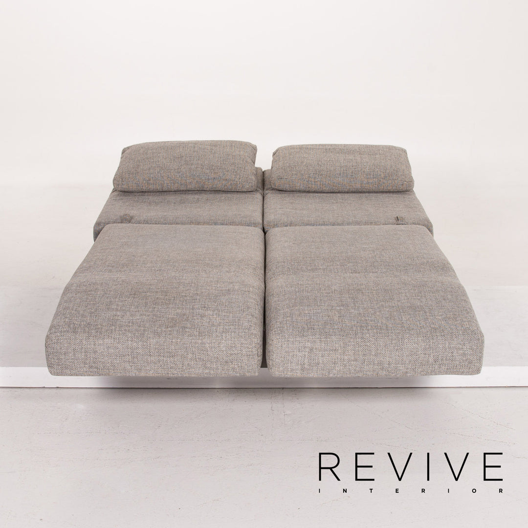 Brühl Moule Stoff Sofa Grau Zweisitzer Relaxfunktion Schlafsofa Schlaffunktion Funktion #14204