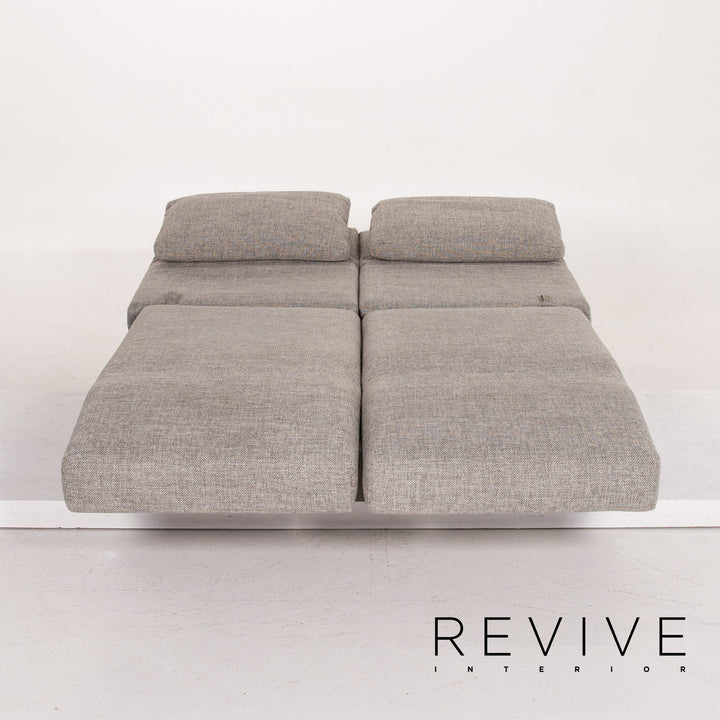 Brühl Moule Stoff Sofa Grau Zweisitzer Relaxfunktion Schlafsofa Schlaffunktion Funktion #14204