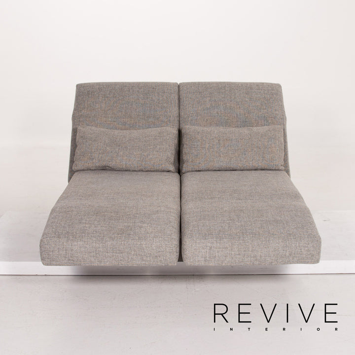 Brühl Moule Stoff Sofa Grau Zweisitzer Relaxfunktion Schlafsofa Schlaffunktion Funktion #14204