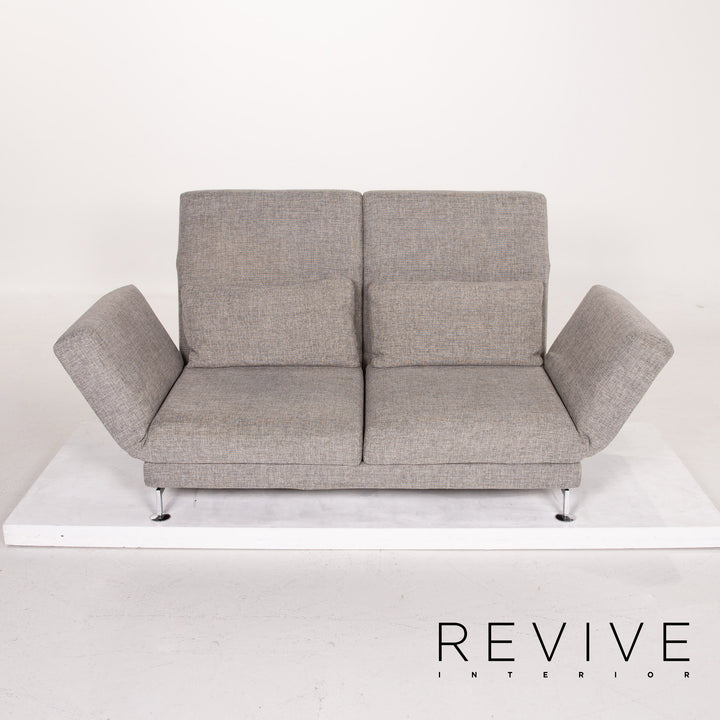 Brühl Moule Stoff Sofa Grau Zweisitzer Relaxfunktion Schlafsofa Schlaffunktion Funktion #14204