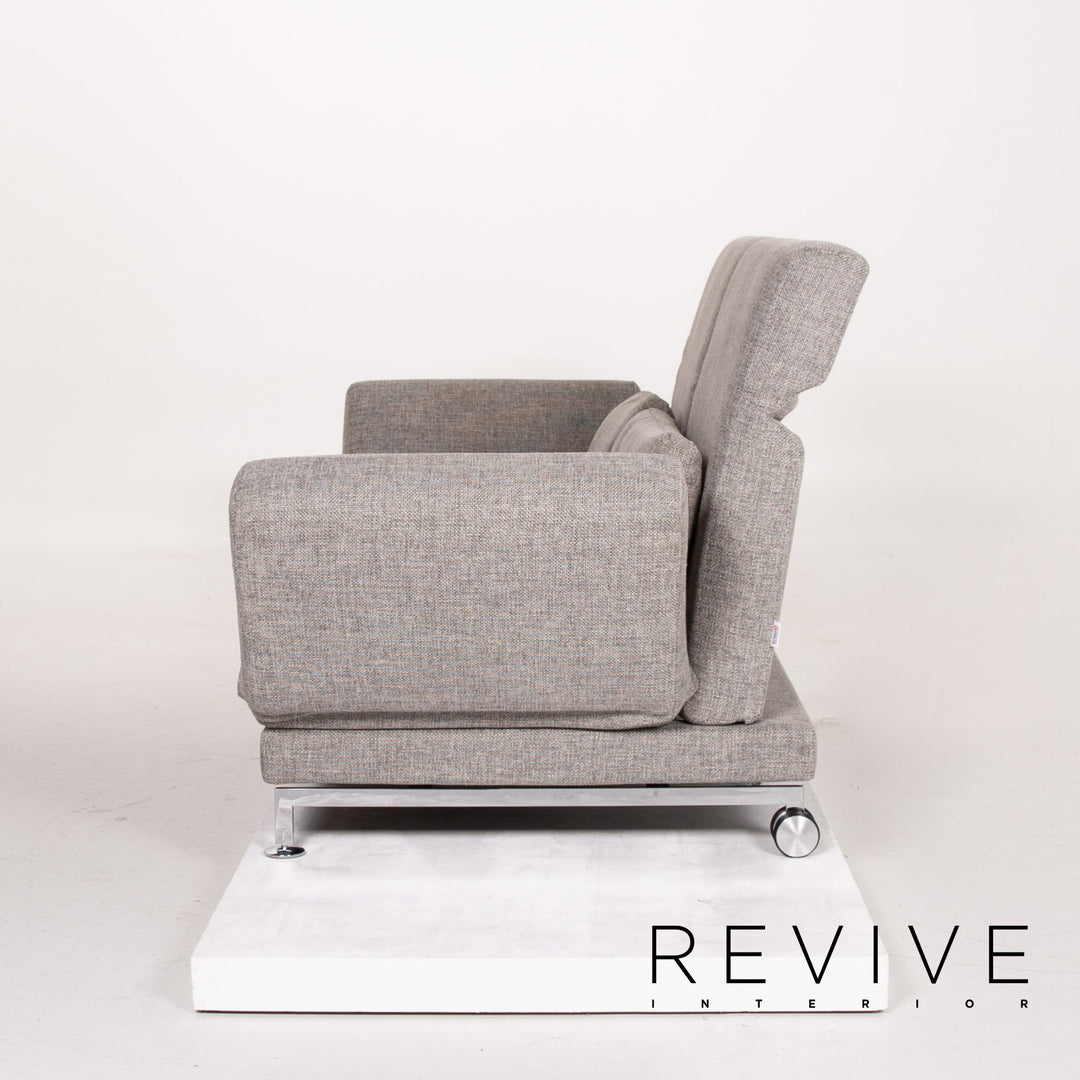 Brühl Moule Stoff Sofa Grau Zweisitzer Relaxfunktion Schlafsofa Schlaffunktion Funktion #14204