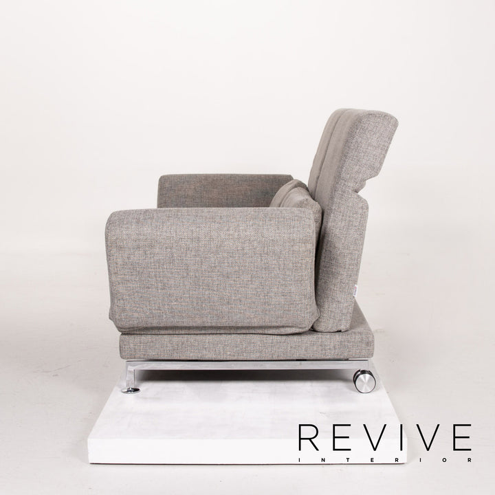 Brühl Moule Stoff Sofa Grau Zweisitzer Relaxfunktion Schlafsofa Schlaffunktion Funktion #14204