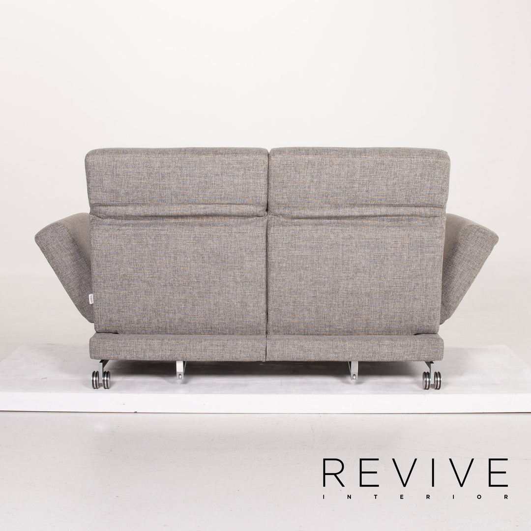 Brühl Moule Stoff Sofa Grau Zweisitzer Relaxfunktion Schlafsofa Schlaffunktion Funktion #14204