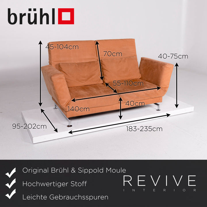 Brühl Moule Stoff Sofa Rot Zweisitzer Relaxfunktion Funktion Neubezug