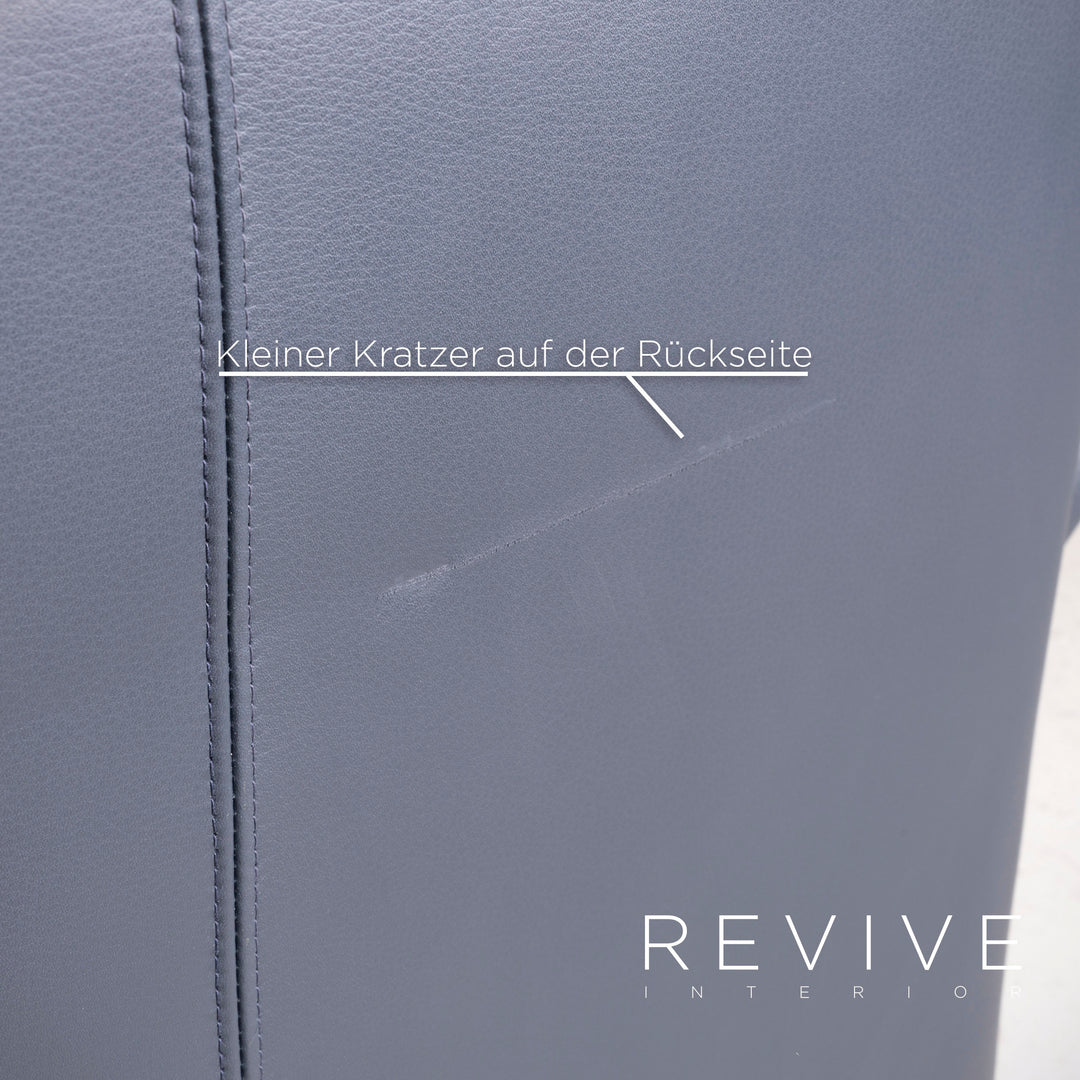 Brühl Prelude Designer Leder Sofa Blau Echtleder Dreisitzer Couch #7632