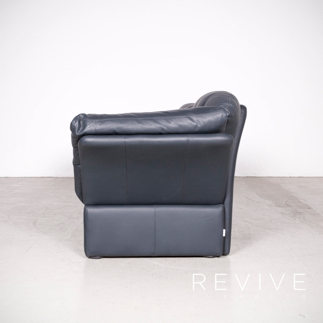 Brühl Prelude Designer Leder Sofa Blau Echtleder Dreisitzer Couch #7632