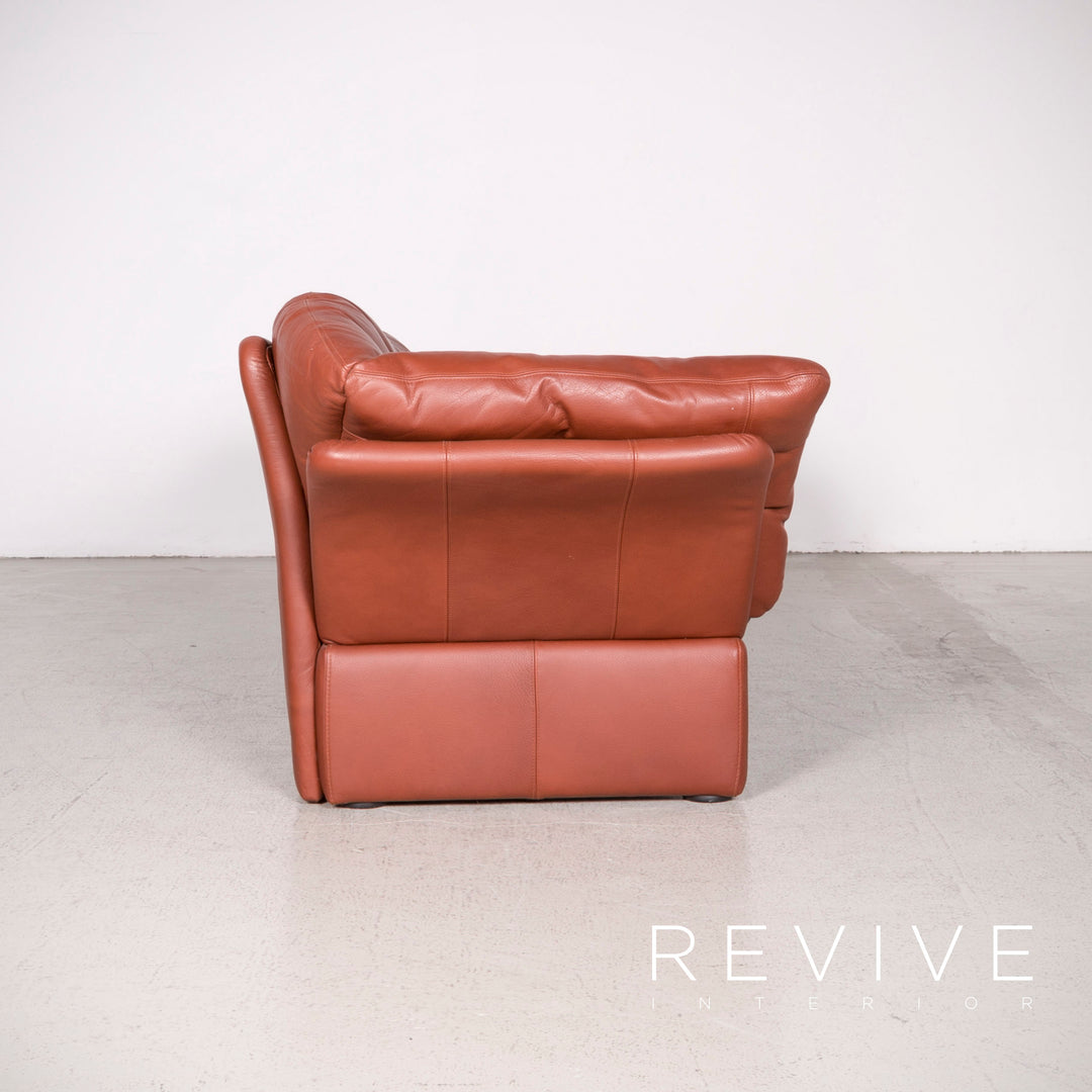 Brühl Prelude Designer Leder Sofa Rot Echtleder Zweisitzer #8069