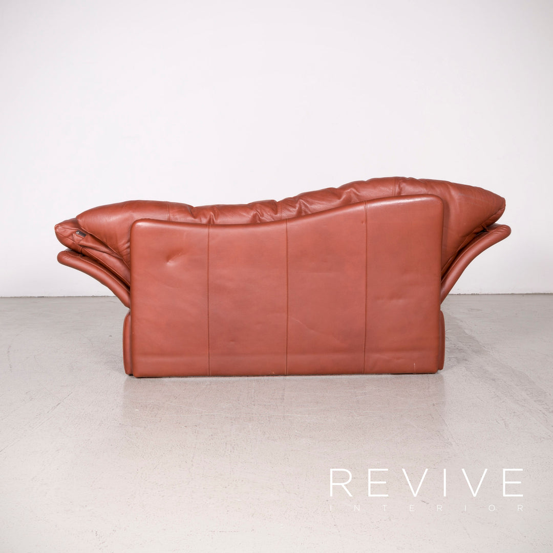 Brühl Prelude Designer Leder Sofa Rot Echtleder Zweisitzer #8069