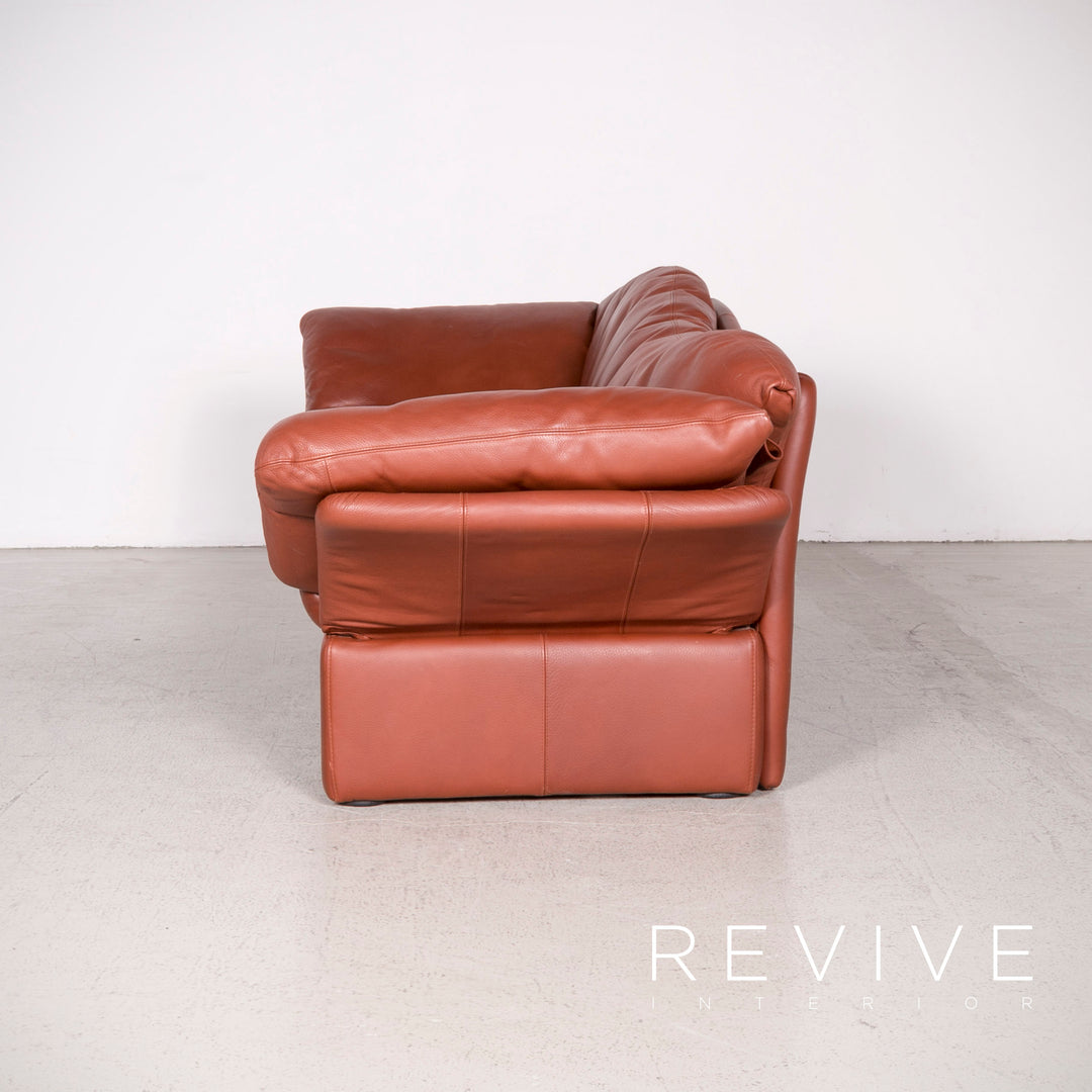 Brühl Prelude Designer Leder Sofa Rot Echtleder Zweisitzer #8069