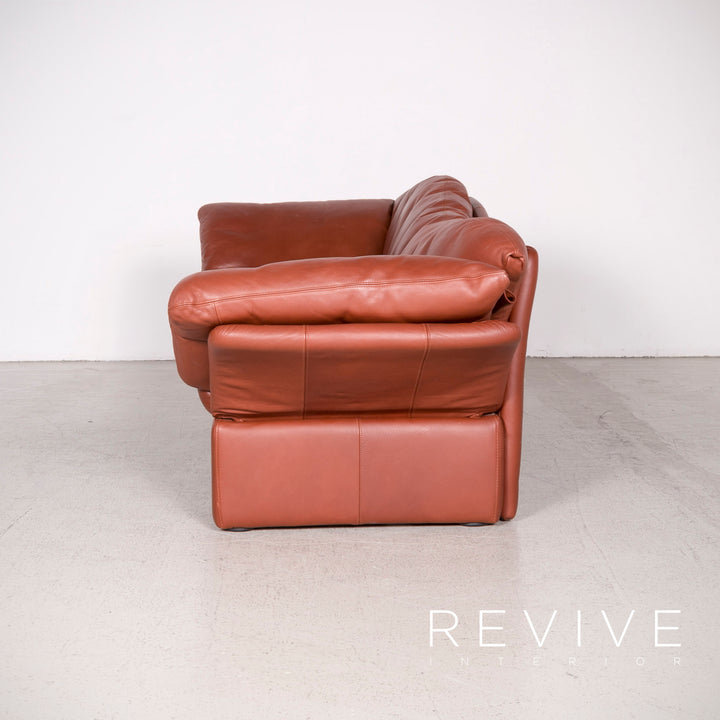 Brühl Prelude Designer Leder Sofa Rot Echtleder Zweisitzer #8069