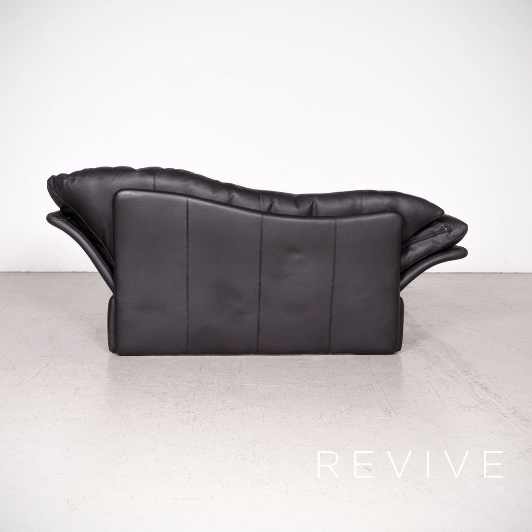Brühl Prelude Designer Leder Sofa Schwarz Echtleder Dreisitzer Couch #8020